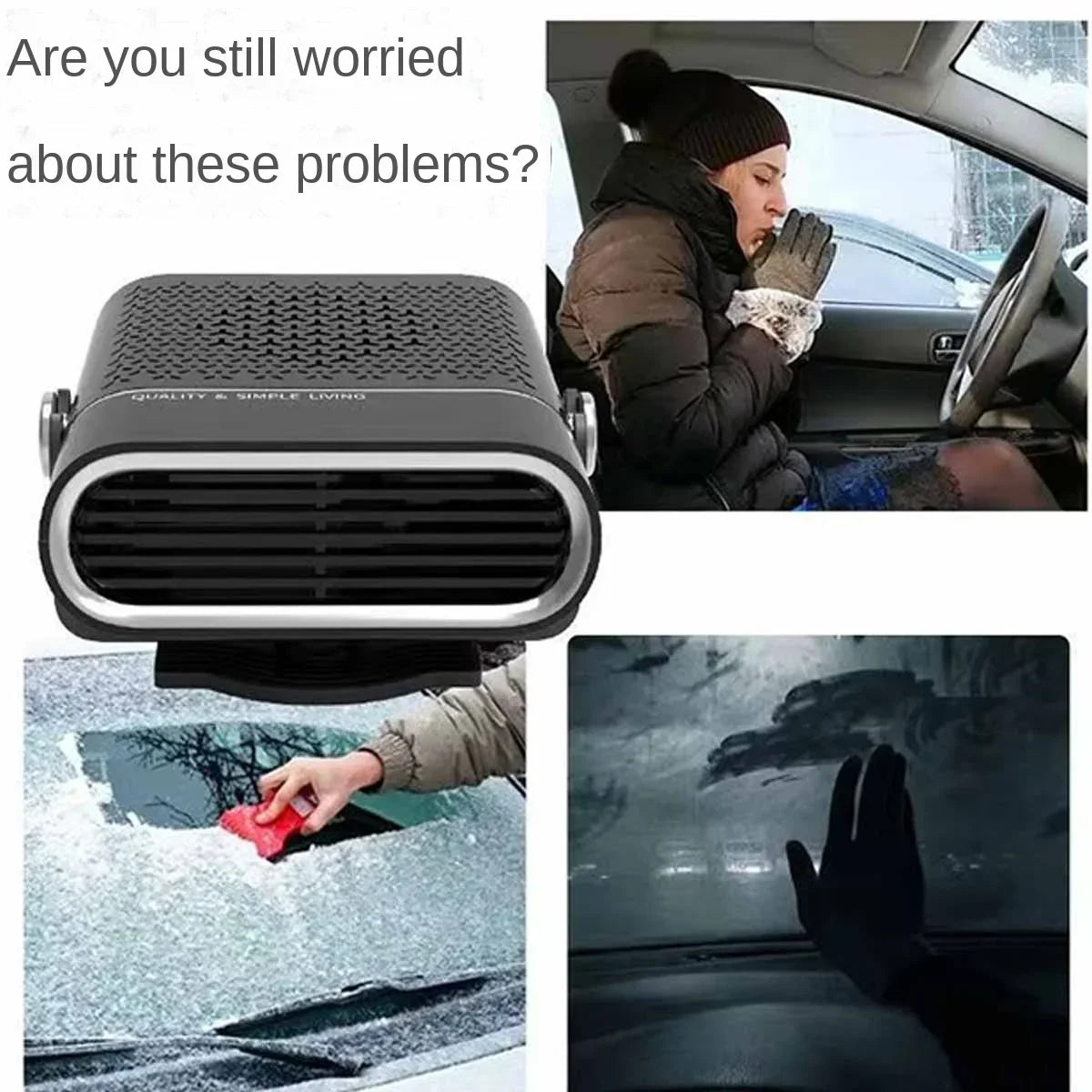 Car Heater Fan 200W 12V/24V Car Heater Electric Cooling Heating Auto Windshield Defroster Defogging Demister Car Anti-Fog Heater