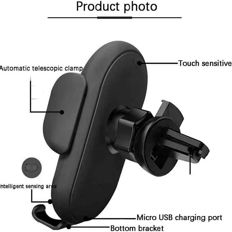 Automatic Clamping Car Wireless Charger for iPhone and Android